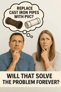 replacing cast iron pipe with pvc